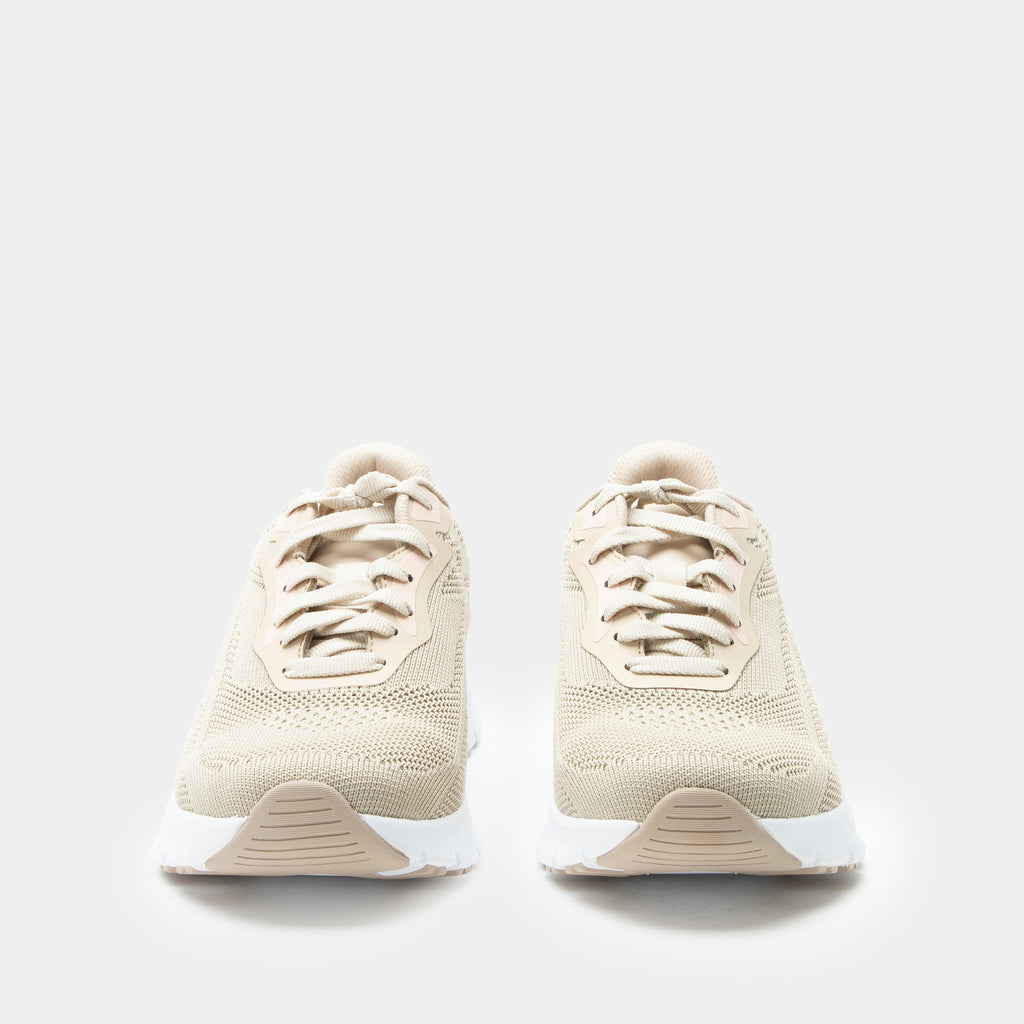 Rize Beige shoe on a lightweight EVA Rebounce outsole| Lace up beige shoe with Dream Fit knit uppers.