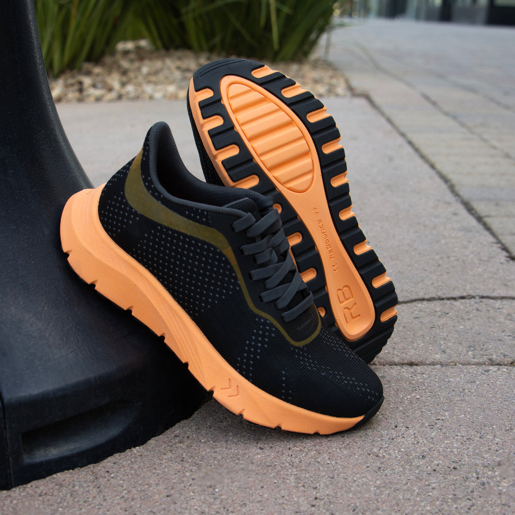 Rize Orange Pop shoe on a lightweight EVA Rebounce outsole 