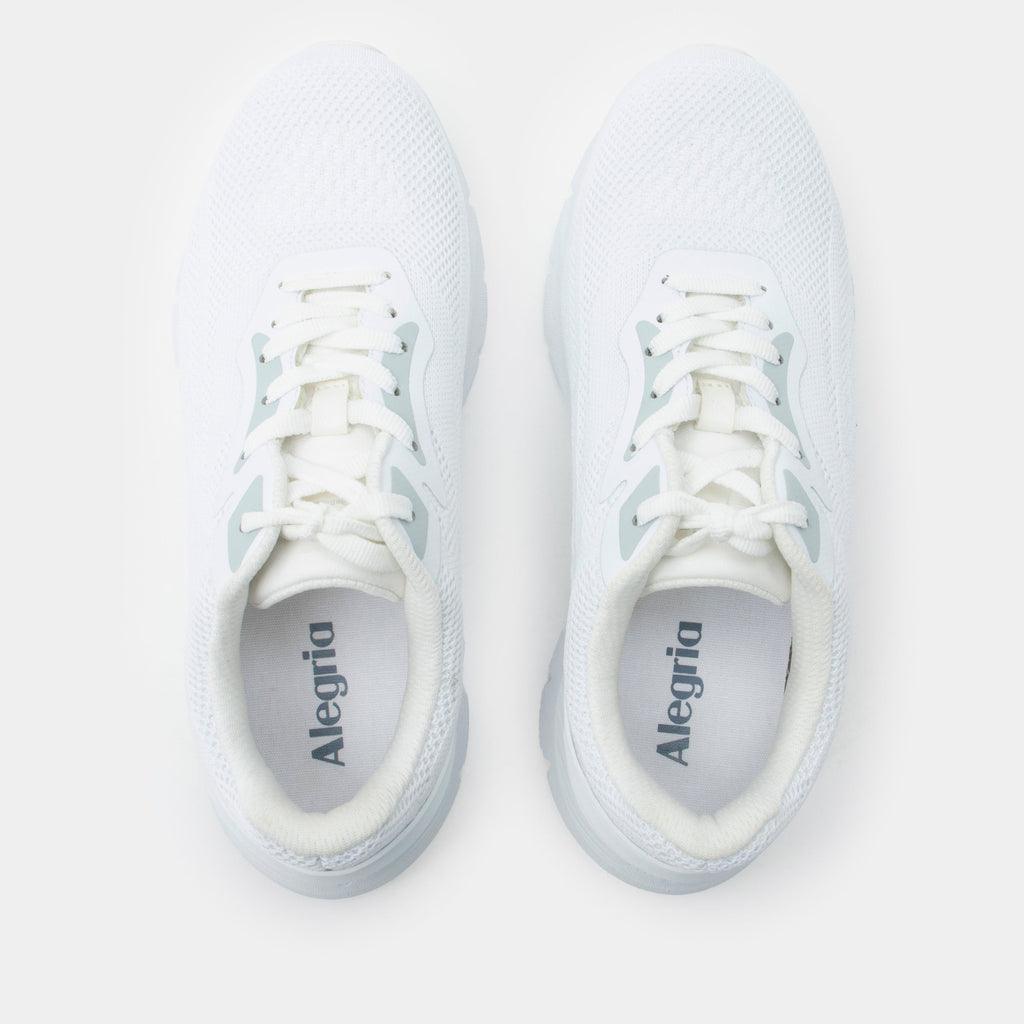 Rize White shoe on a lightweight EVA Rebounce outsole| Lace up white shoe with Dream Fit knit uppers.