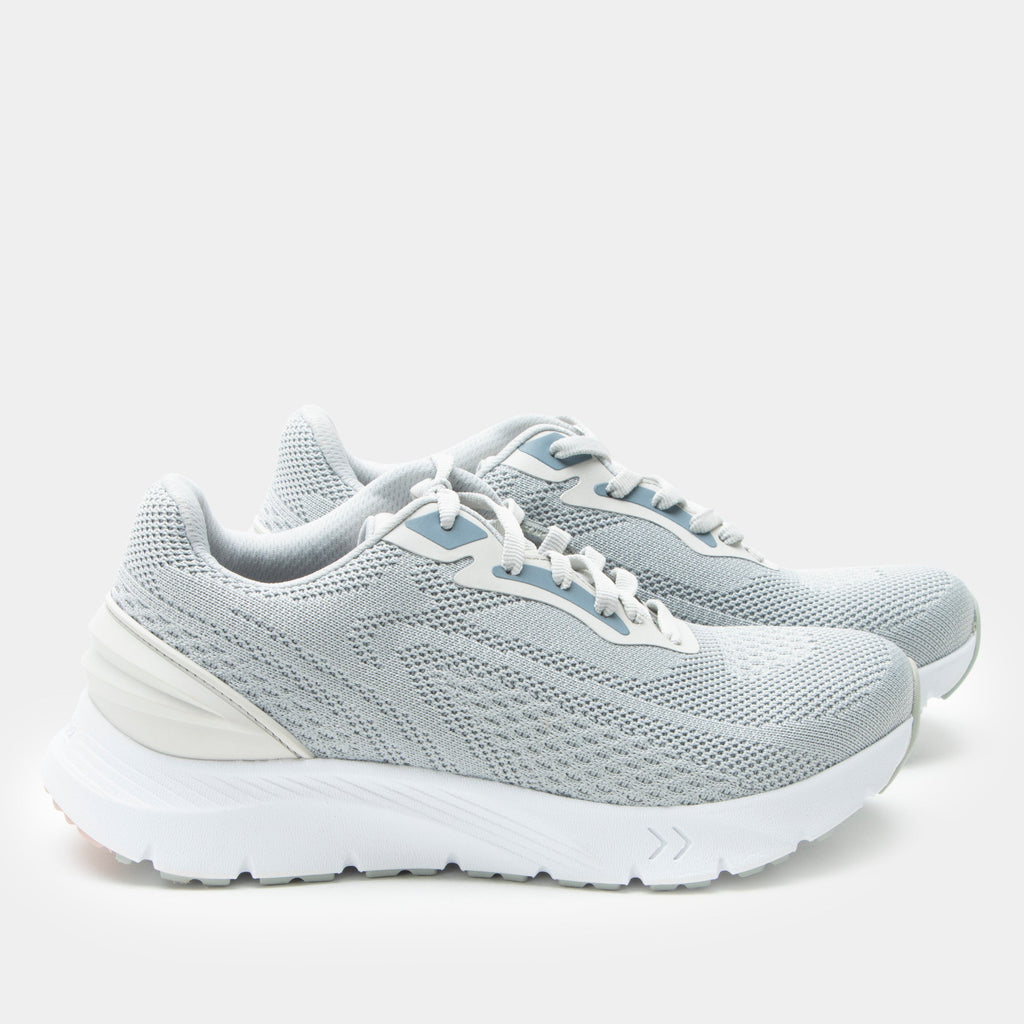 Rize Whinestone shoe on a lightweight EVA Rebounce outsole| Lace up grey shoe with Dream Fit knit uppers.