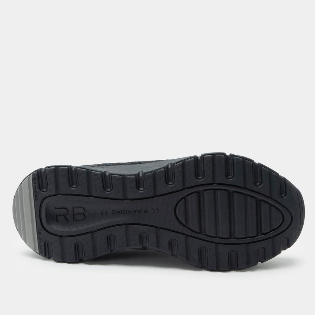 Rize Onyx shoe on a lightweight EVA Rebounce outsole| Lace up black shoe with Dream Fit knit uppers.