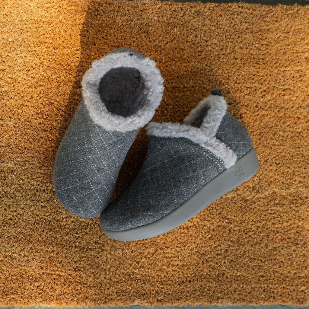 Cozee Smoke slipper bootie lined with warm sherpa with cozy comfort outsole - COZ-7654_S1X