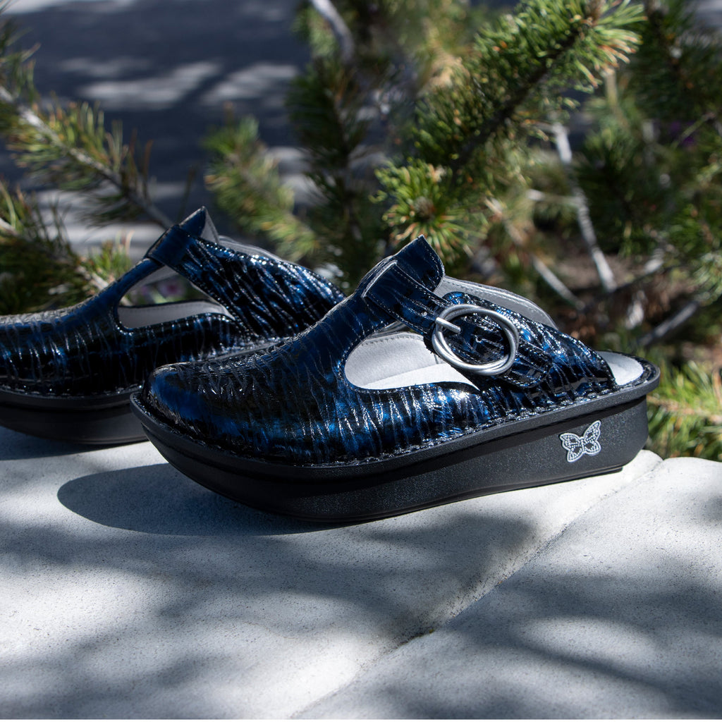 Classic Ocean Surf leather open back clog on classic rocker outsole - ALG-7571_S2
