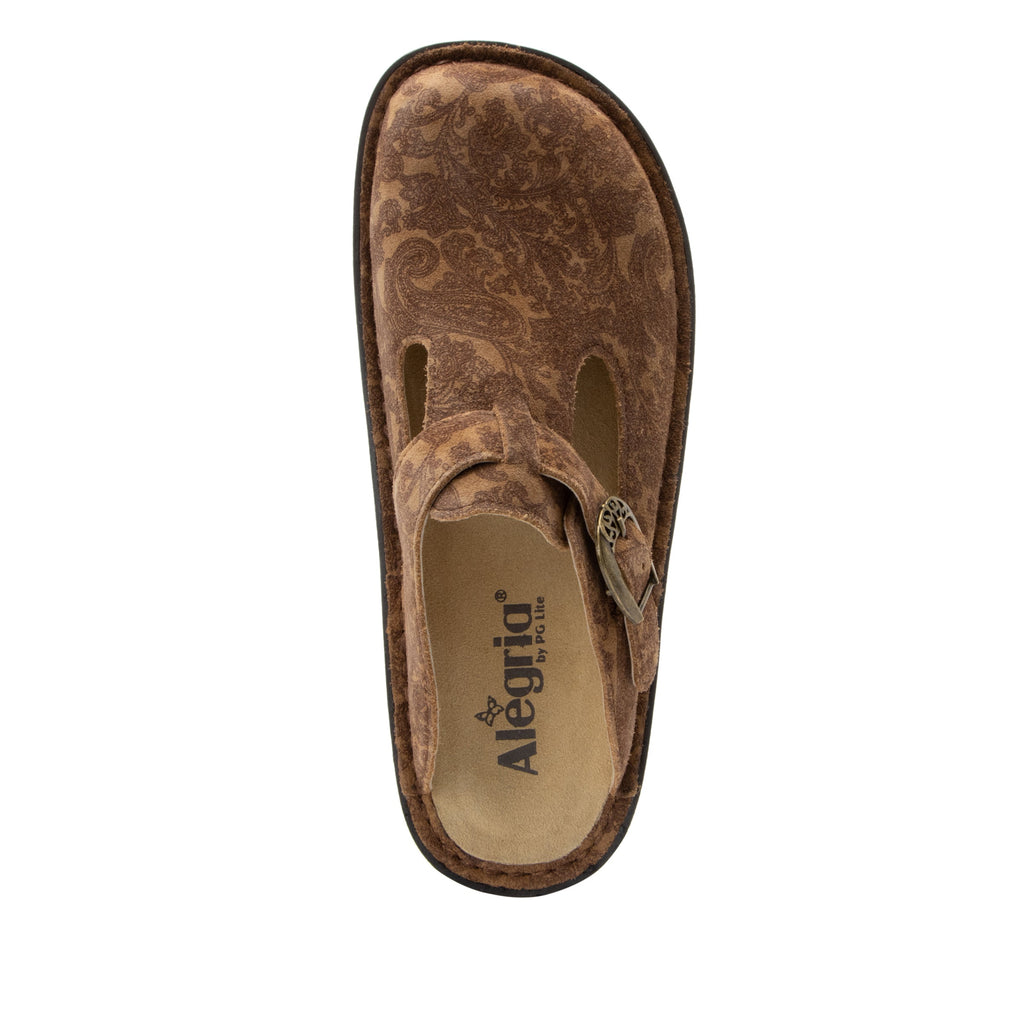 Classic Peaceful Easy leather open back clog on classic rocker outsole - ALG-7613_S5