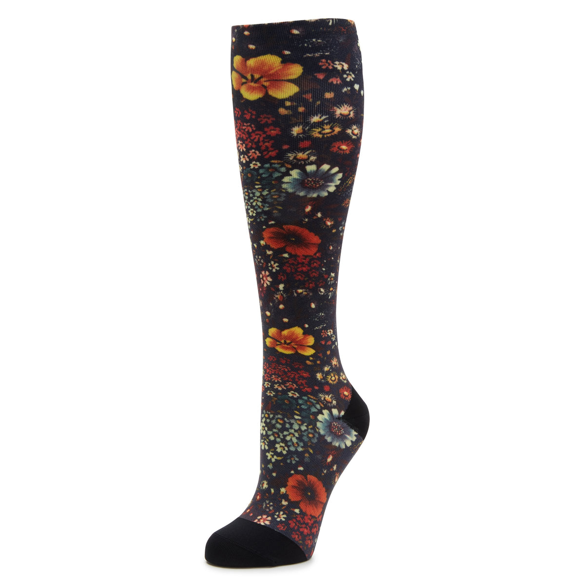 Compression Midnight Garden Socks - Alegria Shoes