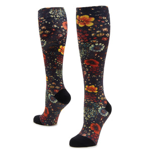 Compression Midnight Garden Socks - Alegria Shoes