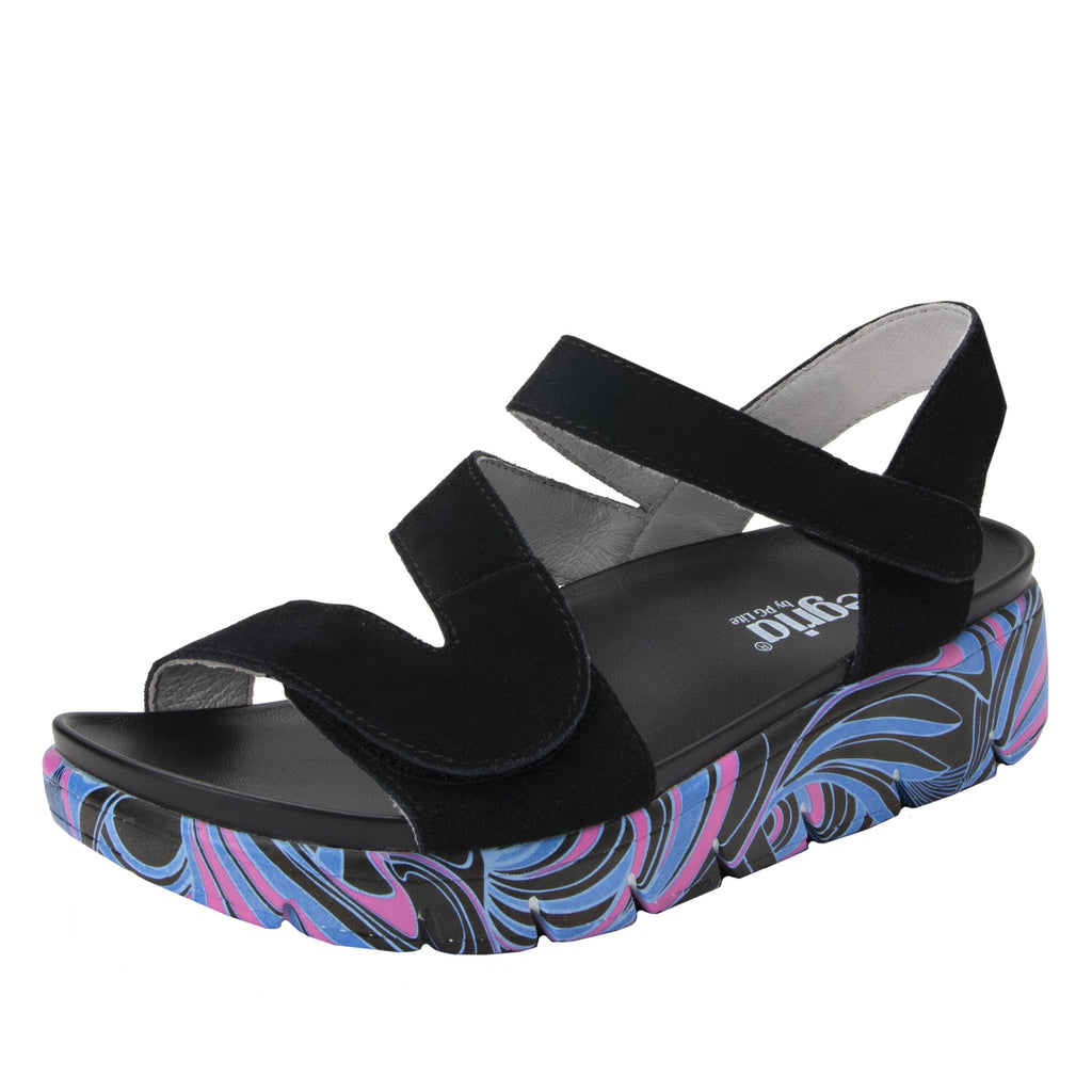 Anah I Got You Babe Black sandal on a printed heritage sport outsole - ANA-170_S1 (1979442692150)