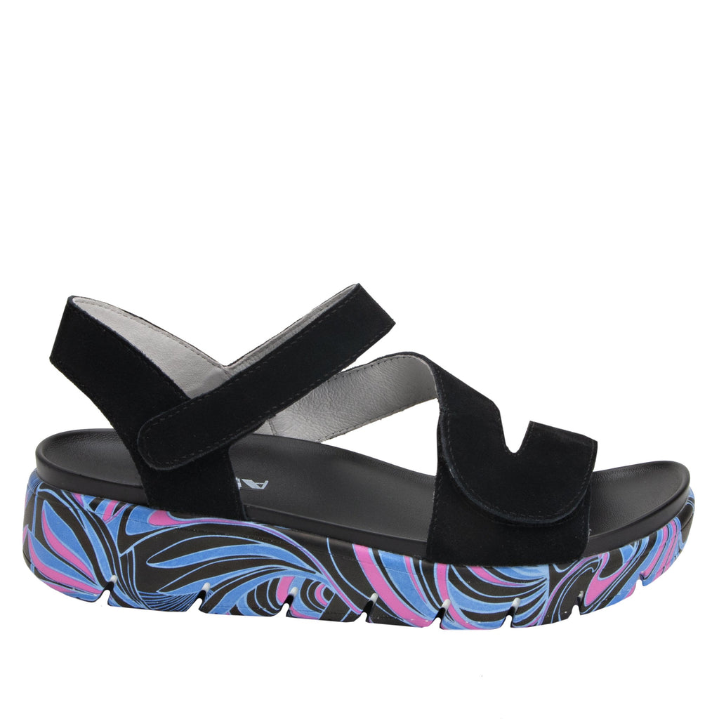Anah I Got You Babe Black sandal on a printed heritage sport outsole - ANA-170_S2 (1979442692150)