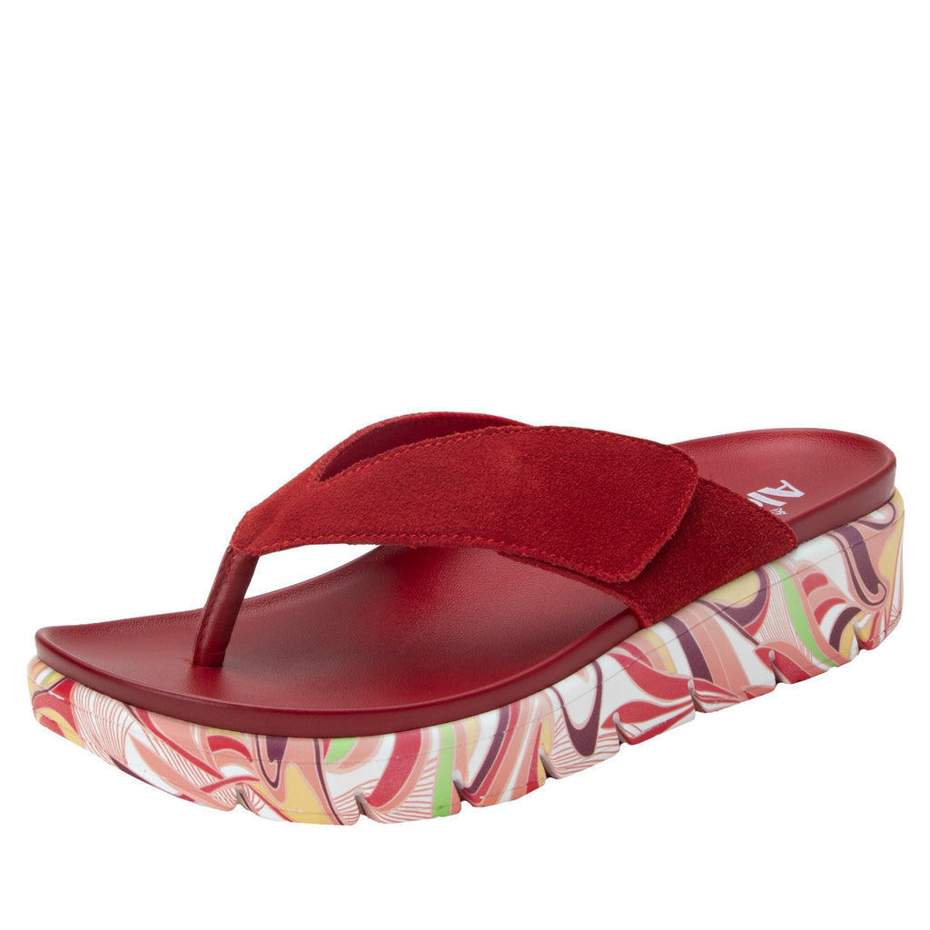 Astara I Got You Babe Red sandal on a printed heritage sport outsole - AST-172_S1 (2005366145078)