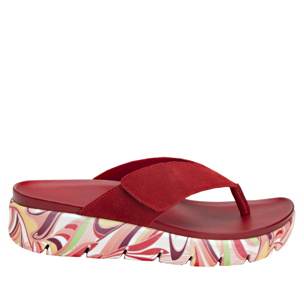 Astara I Got You Babe Red sandal on a printed heritage sport outsole - AST-172_S2 (2005366145078)
