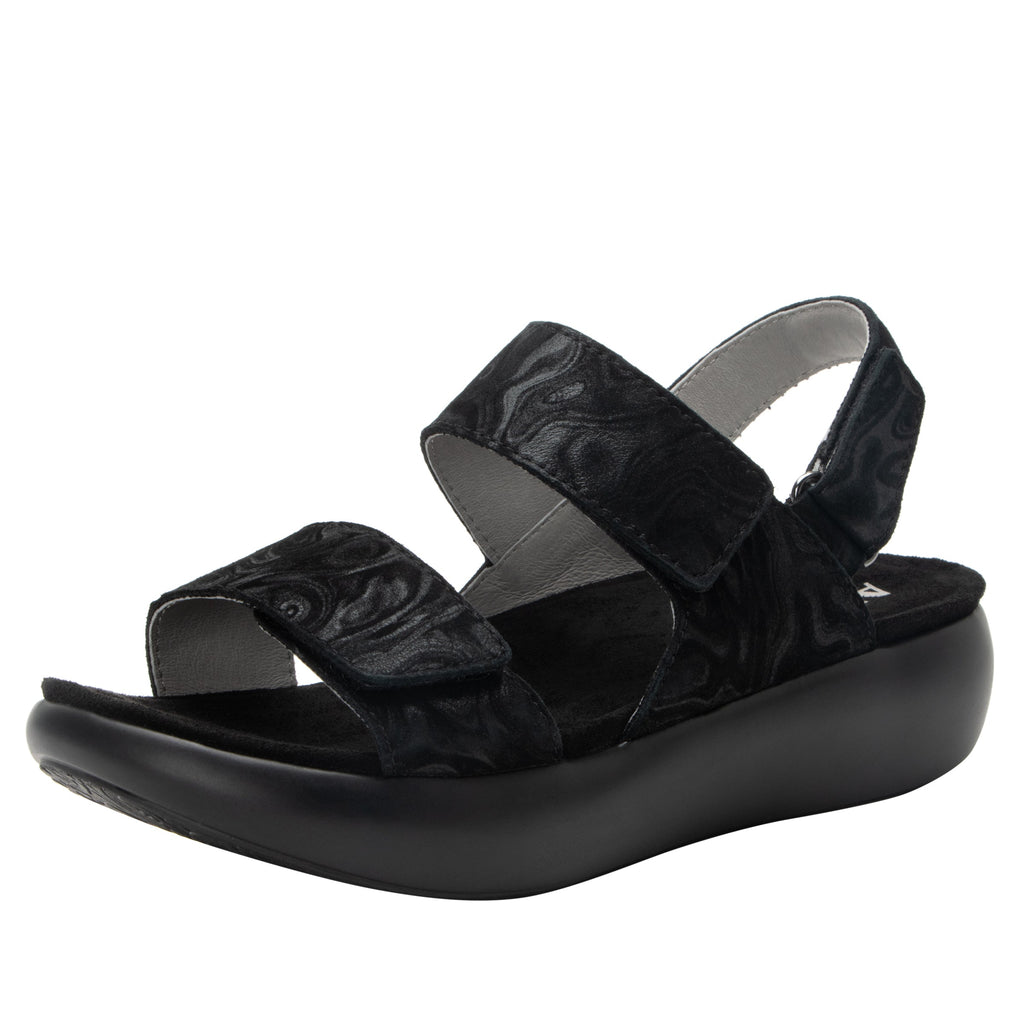 Bailee Topography ankle strap adjustable sandal with non-flexing sleek rocker bottom with built in arch support  - BAI-7461_S1