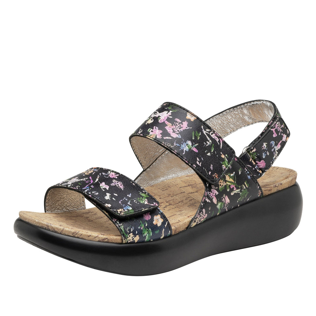 Bailee Dog and Butterfly ankle strap adjustable sandal with non-flexing sleek rocker bottom with arch support  - BAI-7504_S1
