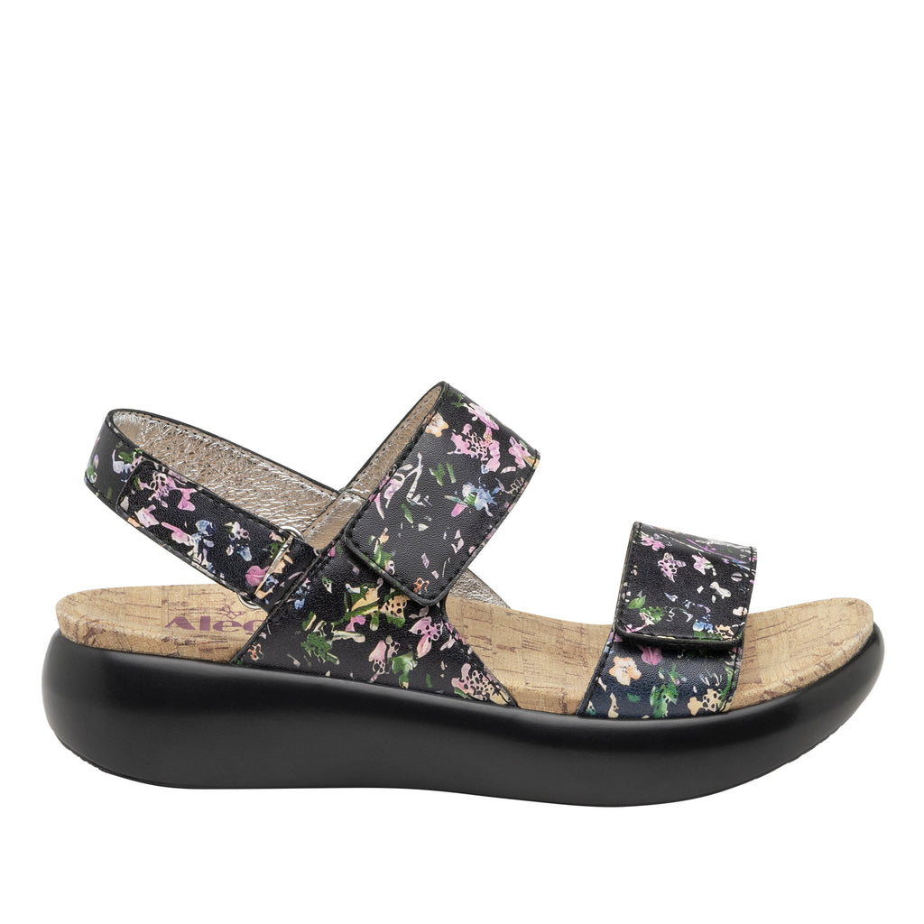 Bailee Dog and Butterfly ankle strap adjustable sandal with non-flexing sleek rocker bottom with arch support  - BAI-7504_S2