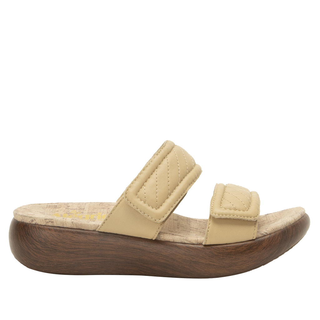 Brayah Latte adjustable sandal with non-flexing sleek rocker bottom with built in arch support  - BRA-7460_S3