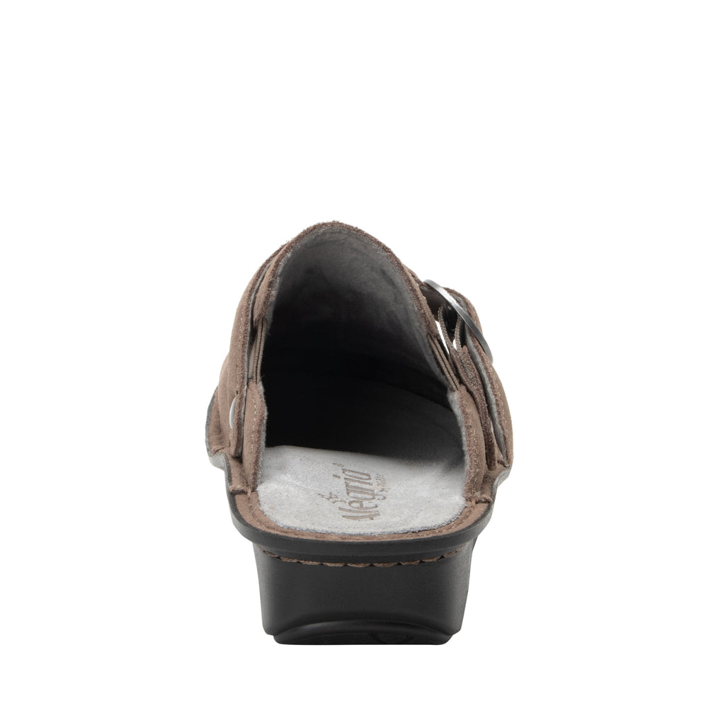 Bryn Taupe Clog  with a swivel strap on a Mini rocker bottom outsole - BRN-7466_S3
