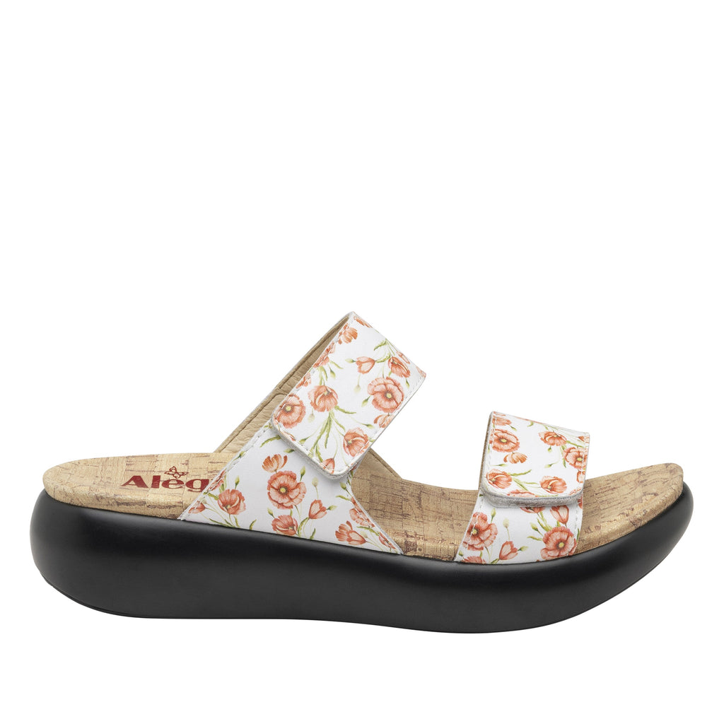 Bryce Poppy Pop slip on two strap sandal with non-flexing sleek rocker bottom with built in arch support  - BRY-7532_S2