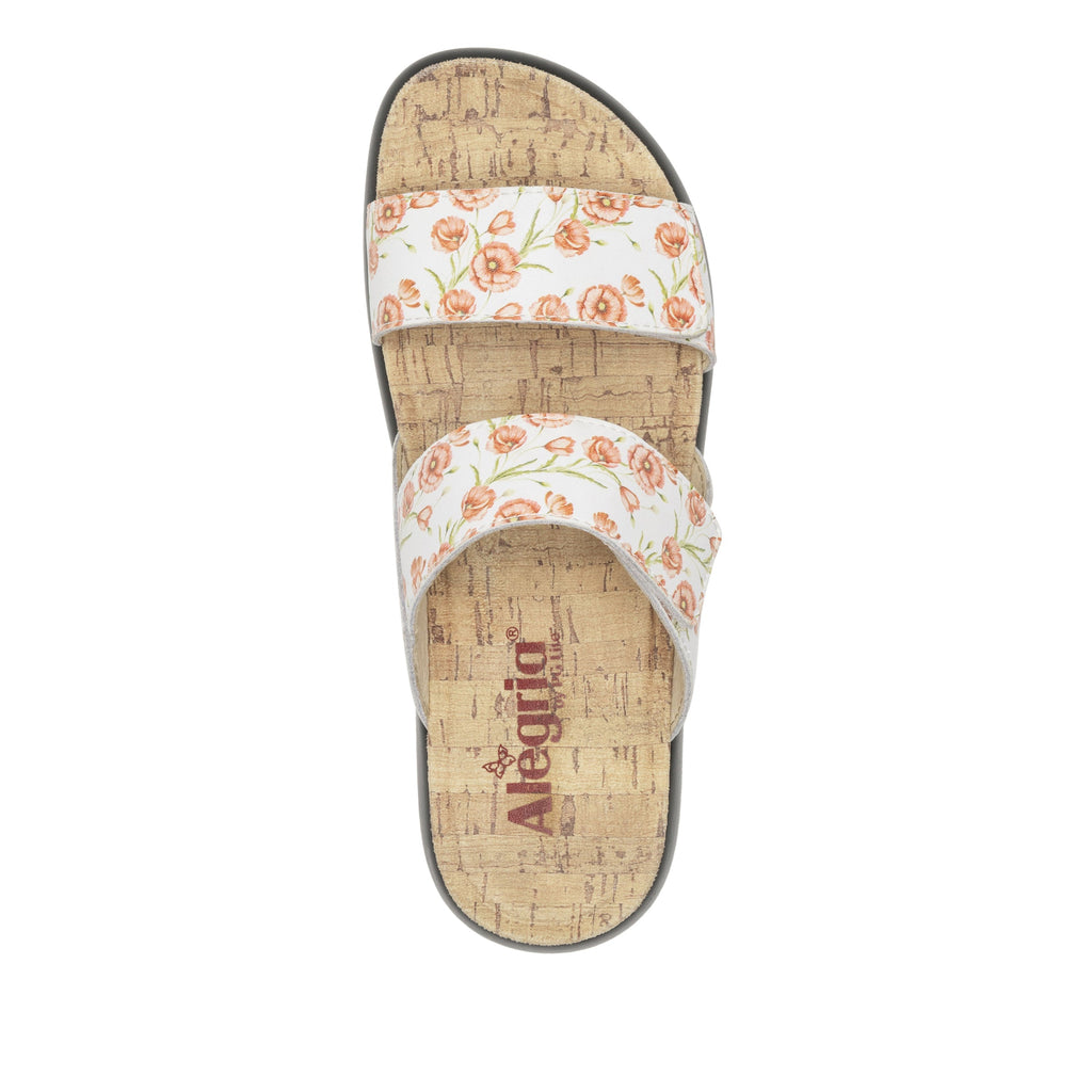 Bryce Poppy Pop slip on two strap sandal with non-flexing sleek rocker bottom with built in arch support  - BRY-7532_S4