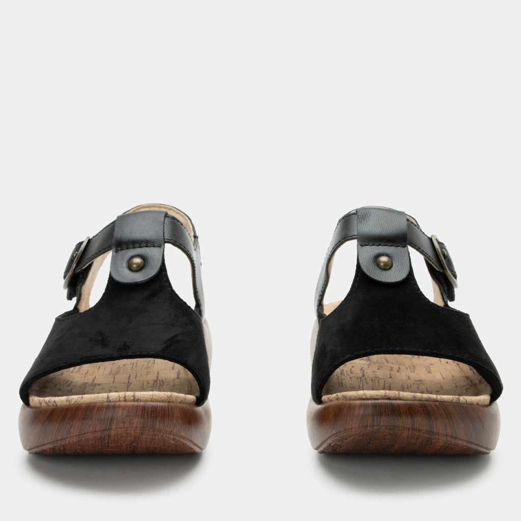 Betsie Stretch Black Sandal | Alegria Shoes