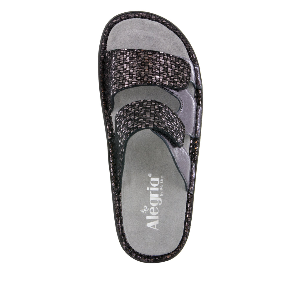 Camille Tile Me More Pewter Sandal with dual adjustable strap on Classic rocker outsole - CAM-767_S4 (499269763126)