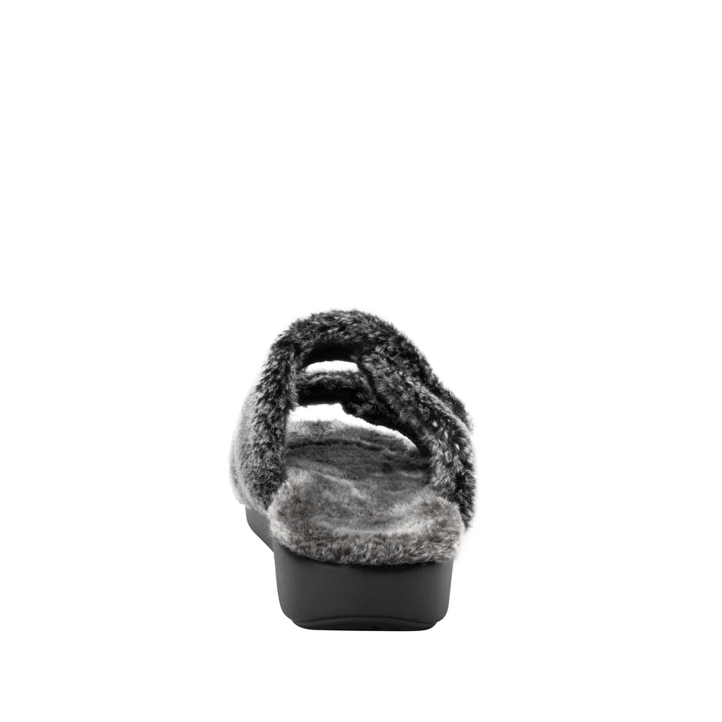 Chillery Pewter slipper sandal with adjustable hook-and-loop straps made in warm sherpa with cozy comfort outsole  - CHI-7628_S4