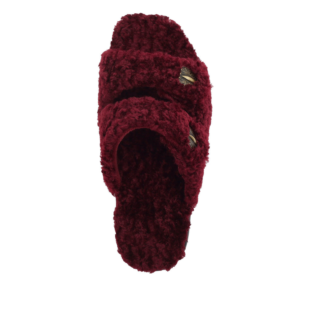 Chillery Garnet slipper sandal with adjustable hook-and-loop straps made in warm sherpa with cozy comfort outsole  - CHI-7648_S5