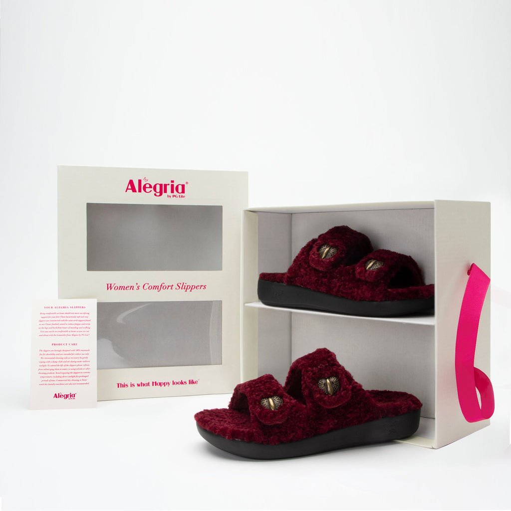 Chillery Garnet slipper sandal with adjustable hook-and-loop straps made in warm sherpa with cozy comfort outsole  - CHI-7648_S7