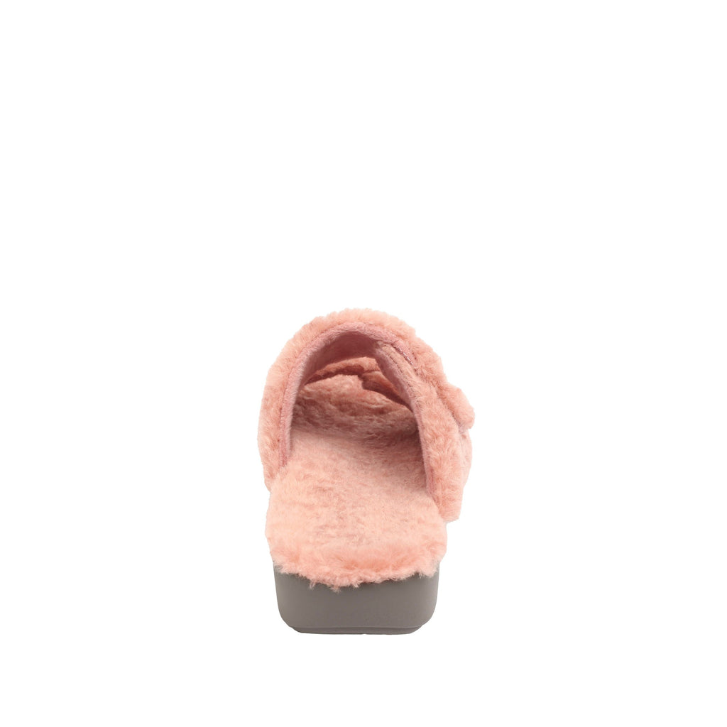 Chillery Rose Quartz slipper sandal with adjustable hook-and-loop straps made in warm sherpa with cozy comfort outsole  - CHI-7650_S4