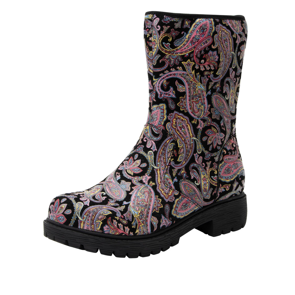 Chalet Groovy Baby suede printed leather boot on our Luxe Lug outsole - CHL-7612_S1