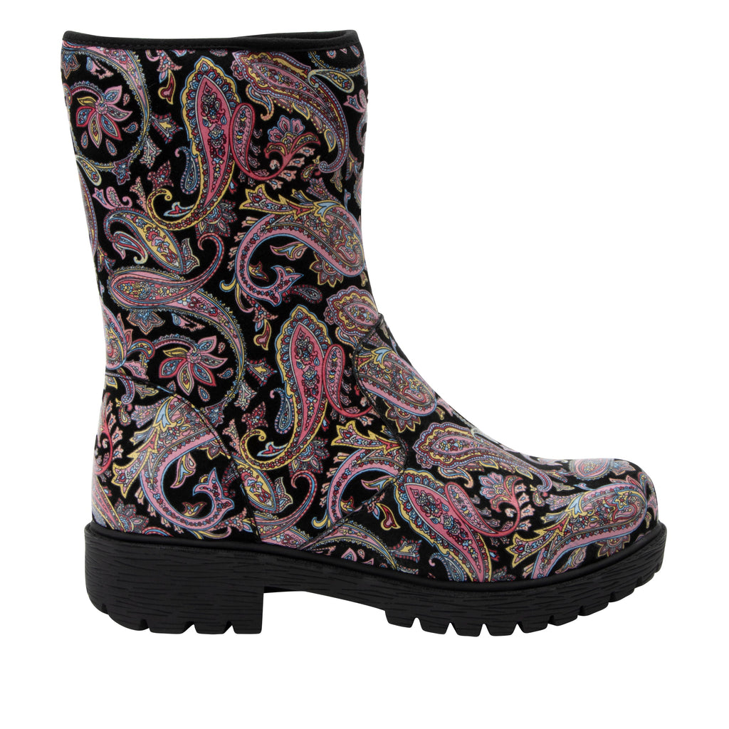 Chalet Groovy Baby suede printed leather boot on our Luxe Lug outsole - CHL-7612_S3