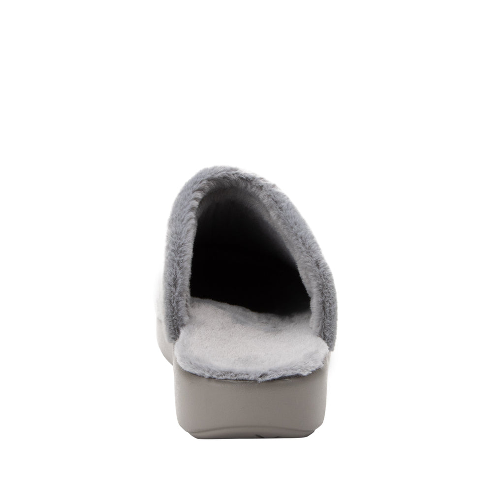 Comfee Fuzzy Wuzzy Grey backless plush slipper with a cozy comfort outsole  - COM-7630_S4