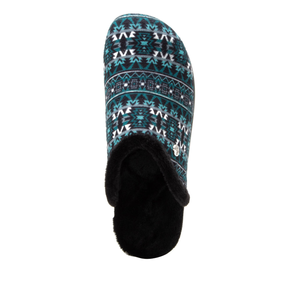 Comfee Santa Fe Teal backless plush slipper with a cozy comfort outsole  - COM-7633_S5