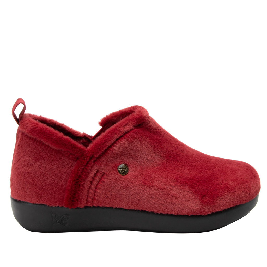 Cozee Fuzzy Wuzzy Wine slipper bootie with warm lining on a cozy comfort outsole  - COZ-7629_S3