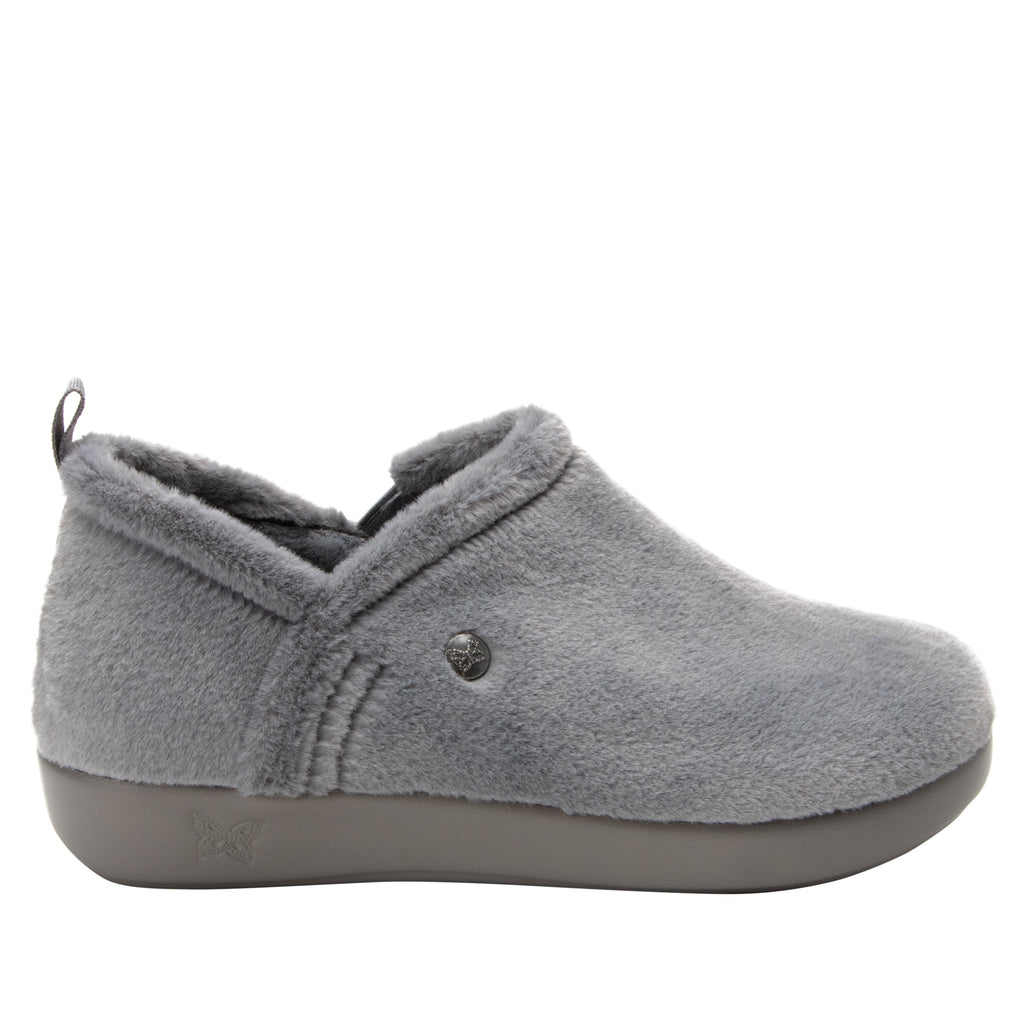 Cozee Fuzzy Wuzzy Grey slipper bootie with warm lining on a cozy comfort outsole  - COZ-7630_S3