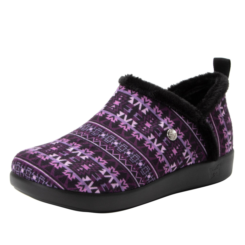 Cozee Santa Fe Berry slipper bootie with warm lining on a cozy comfort outsole  - COZ-7632_S1