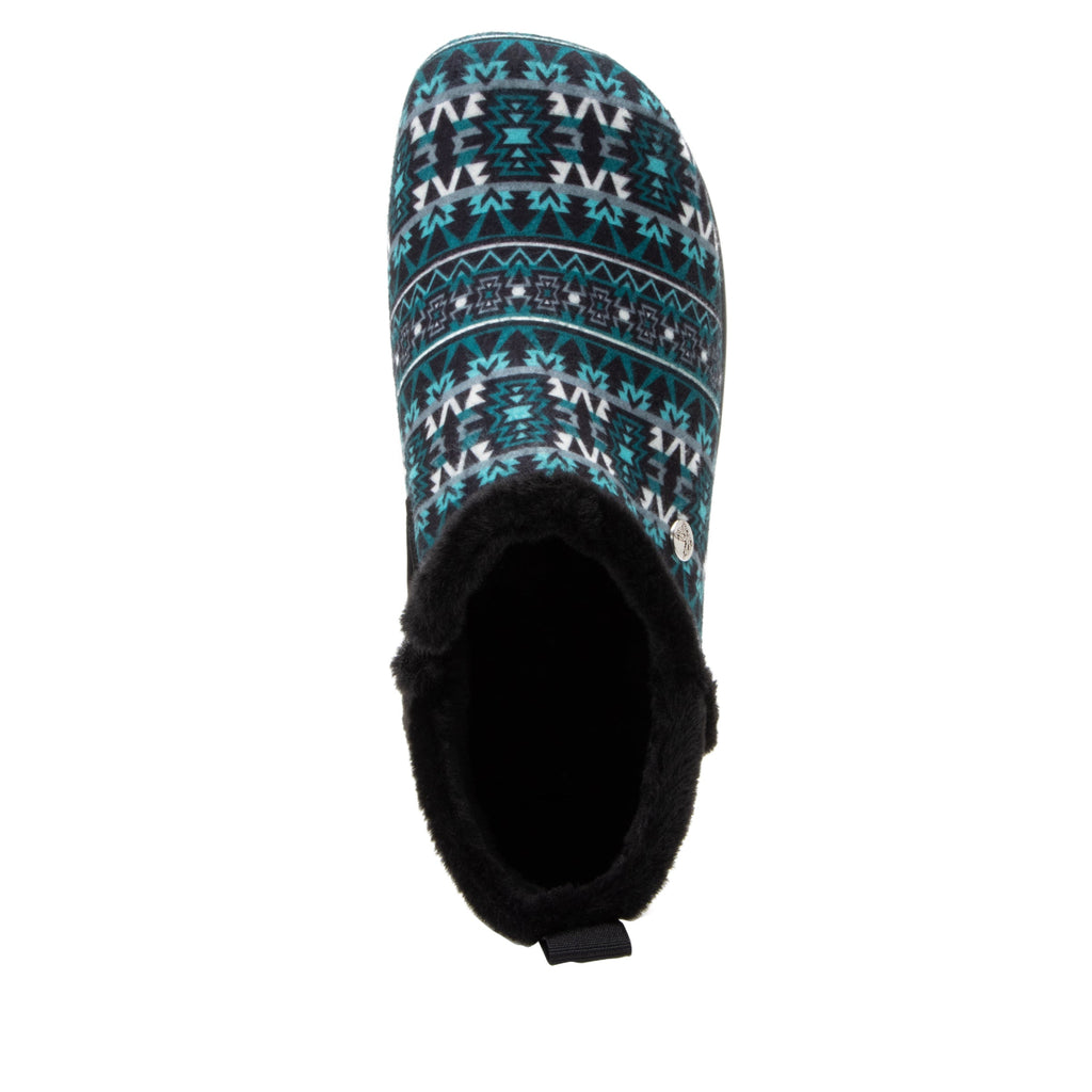 Cozee Santa Fe Teal slipper bootie with warm lining on a cozy comfort outsole  - COZ-7633_S5