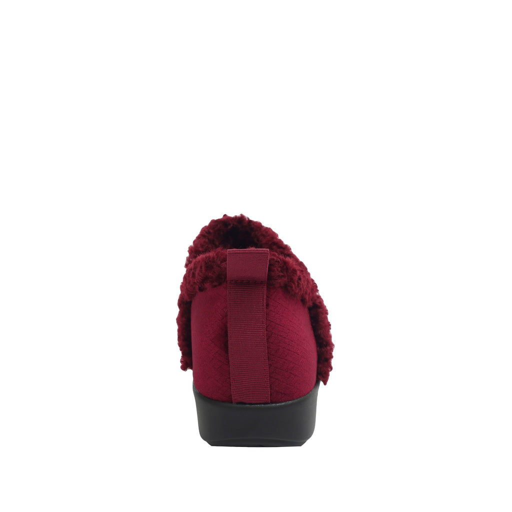 Cozee Wine Velvet slipper bootie lined with warm sherpa with cozy comfort outsole  - COZ-7651_S4