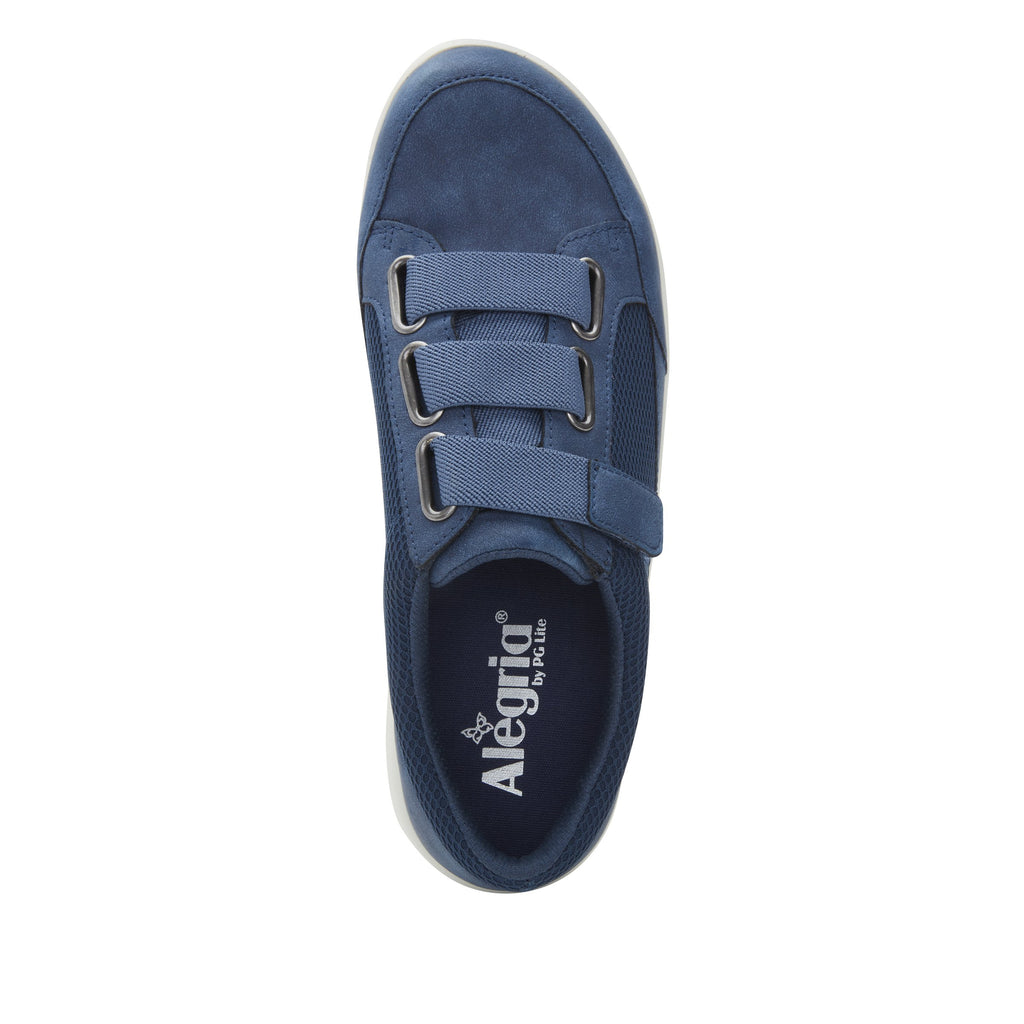 Dahlia Blue Relaxed sport rocker shoe with dual density polyurethane outsole and adjustable elastic hook-and-loop straps. DAH-7889_S4