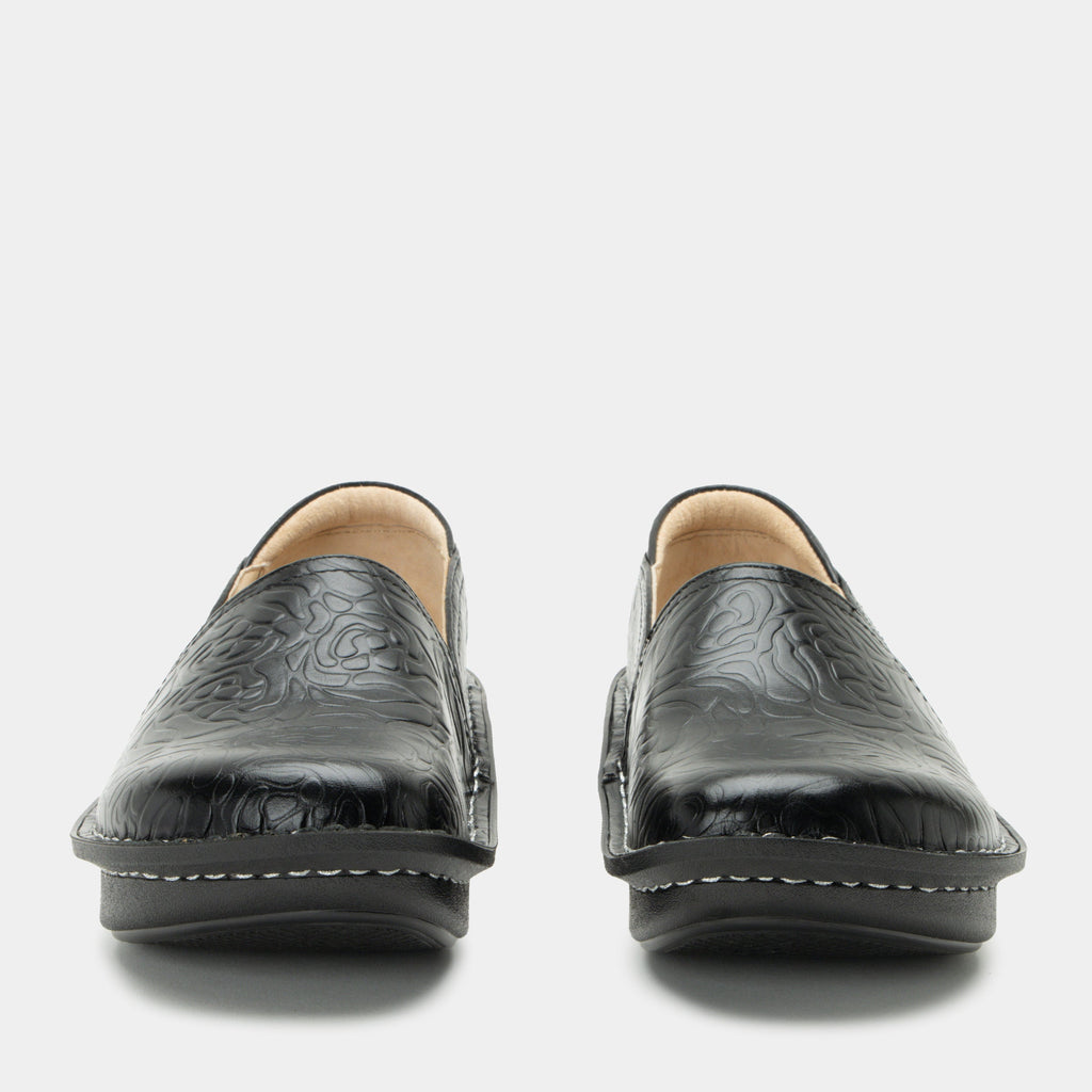 Debra Black Embossed Rose Shoe | Alegria Shoes