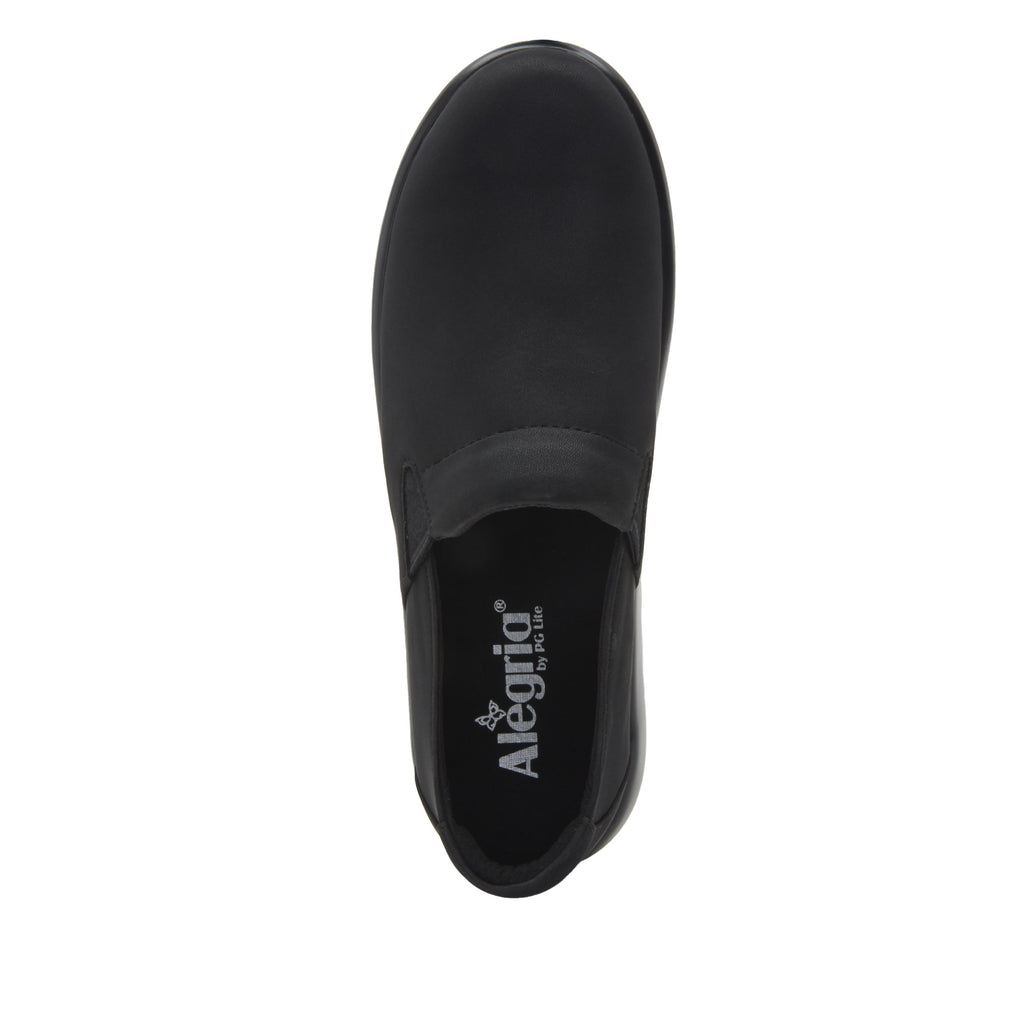 Elly Black Softie vegan leather upper slip on style shoe with non-flexing rocker outsole - ELL-7873_S4