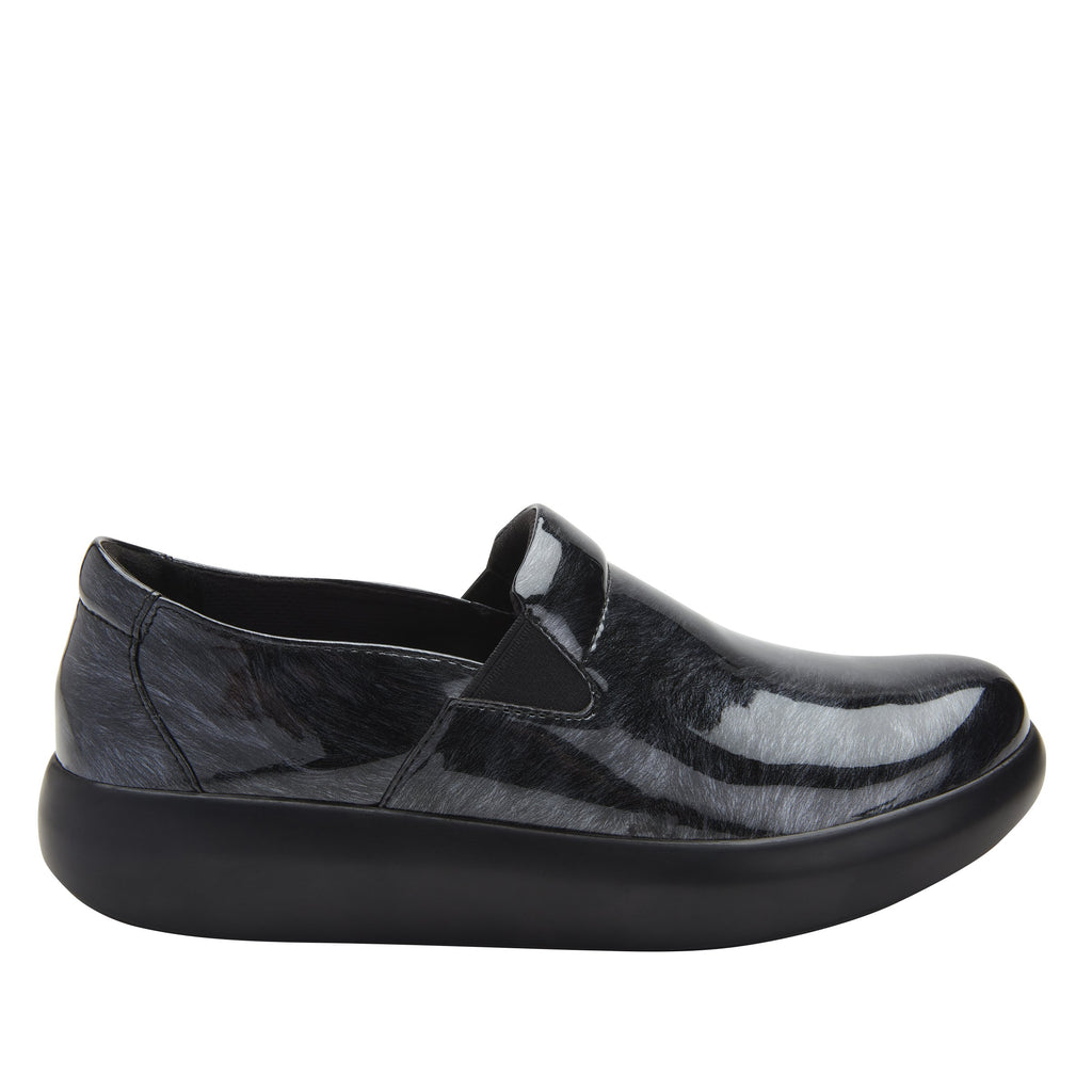 Elly Pewter Fields vegan leather upper slip on style shoe with non-flexing rocker outsole - ELL-7875_S2