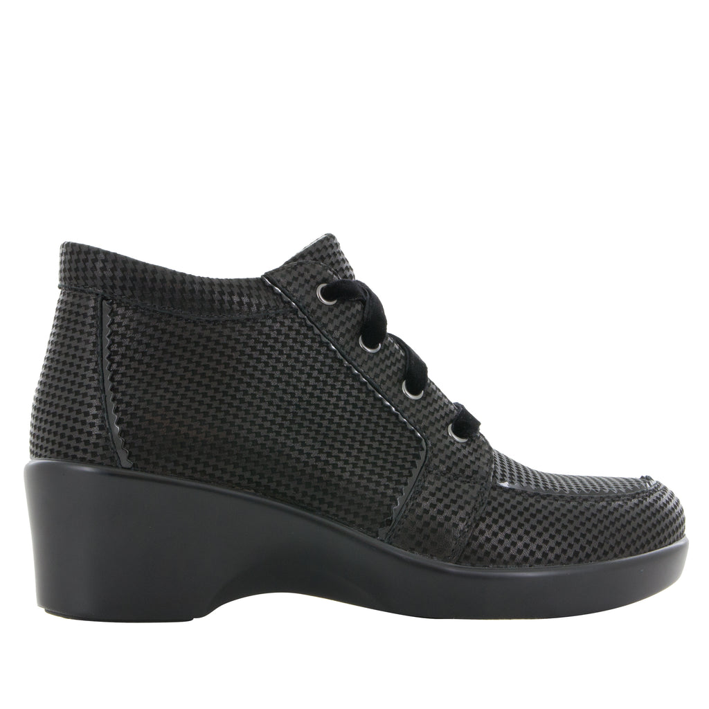 Elsa Houndstooth Mini lace up bootie on the career fashion wedge outsole - ELS-773_S2 (520414920758)