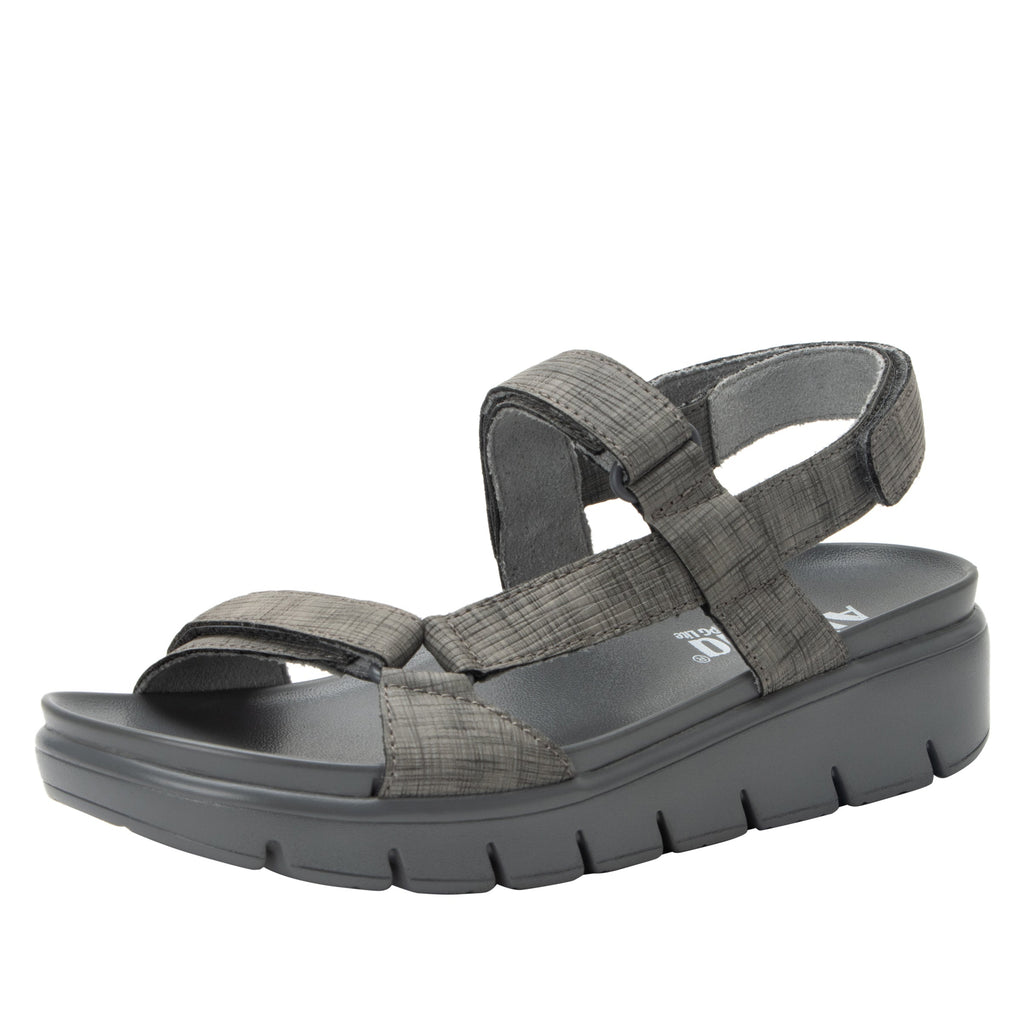 Henna Steel strappy sandal on a heritage outsole- HEN-7432_S1
