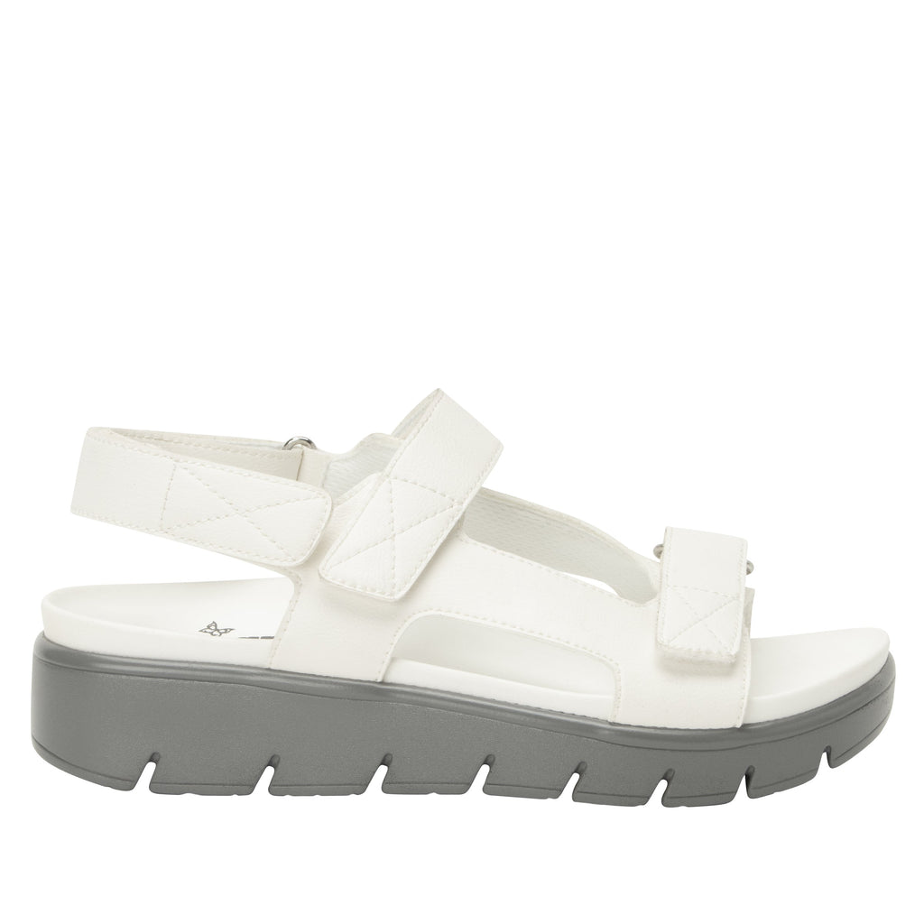 Henlee White strappy sandal on a heritage outsole- HLE-7439_S3