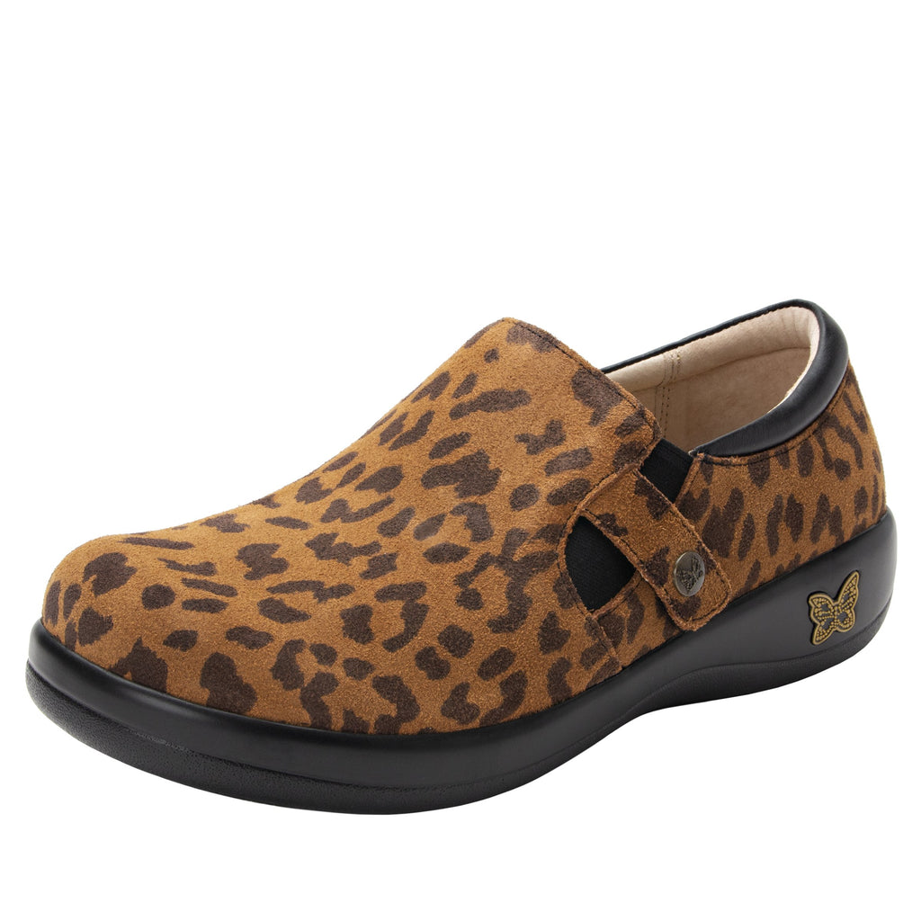 Kara Leopard slip on style shoe with contrast leather detailing and career casual outsole - KAR-402X_S1
