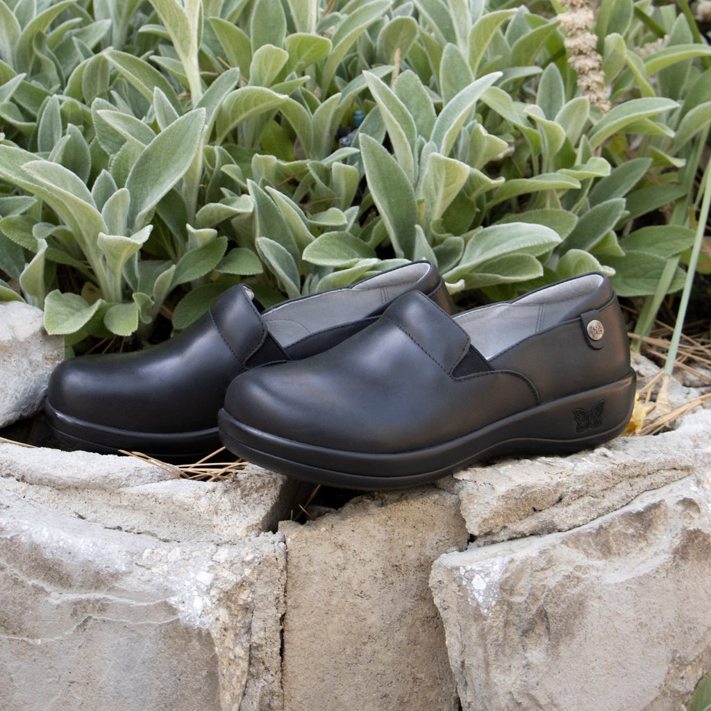 Keli Oiled Black slip on style shoe with career casual outsole - KEL-7582_S2