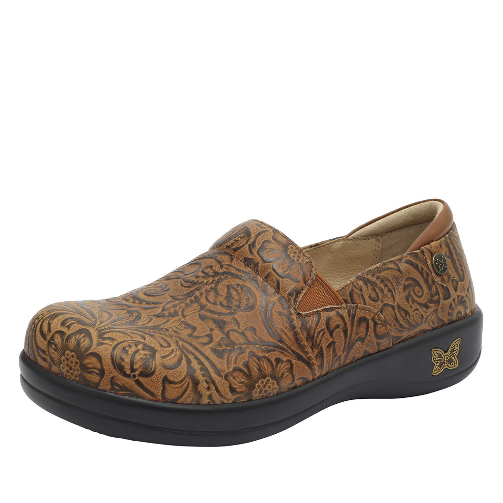 Keli Embossible Tawny slip on style shoe with career casual outsole - KEL-7606_S1