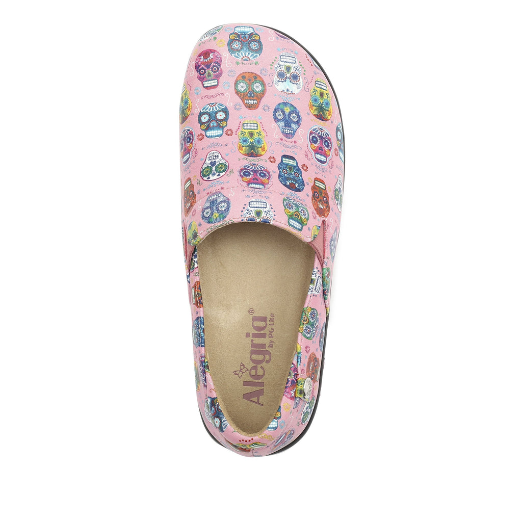 Keli Sugar Skulls Pink slip on style shoe with career casual outsole - KEL-7621_S5