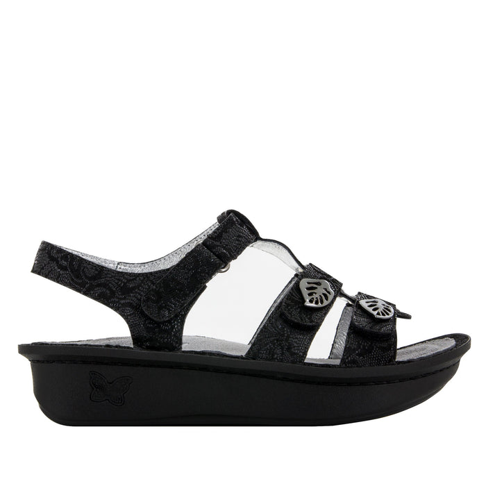 alegria Kleo Black Leaf Sandal