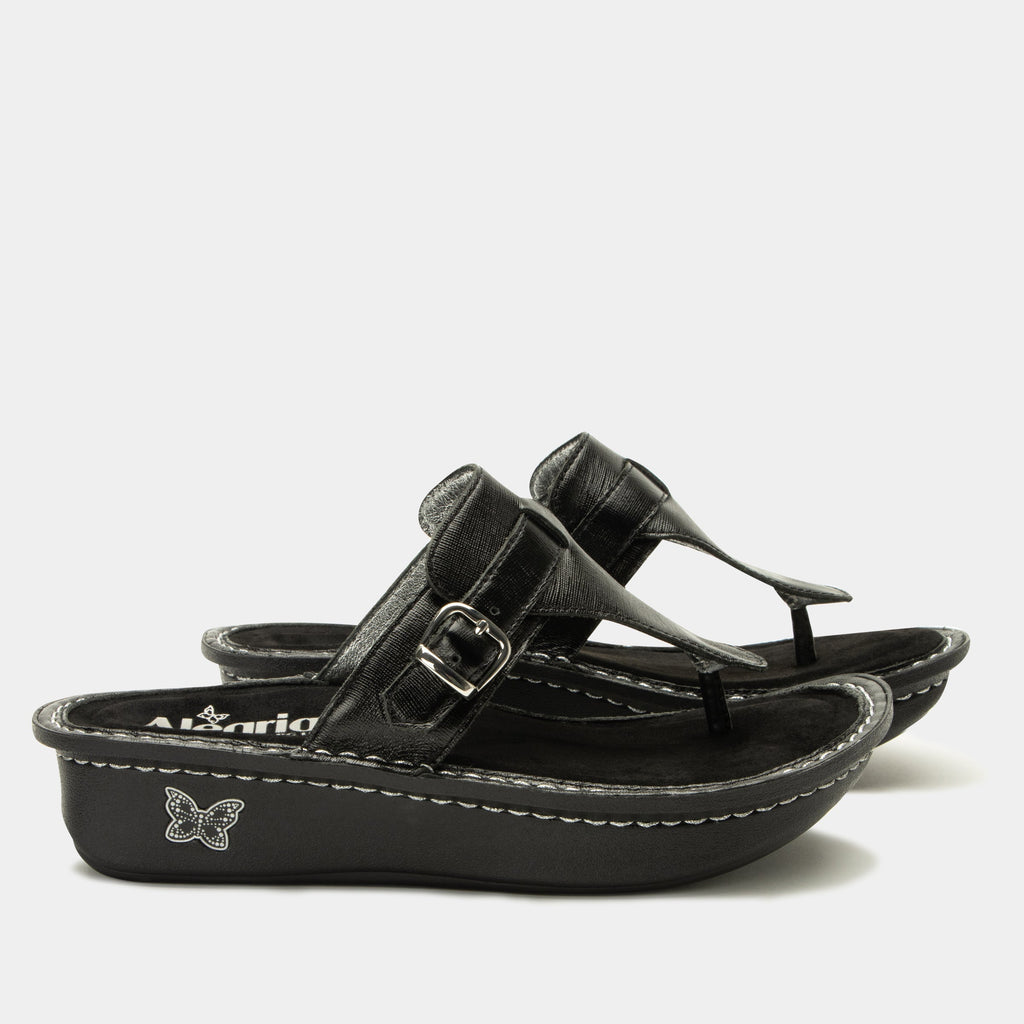 Kennedi Twinkle Black Sandal | Alegria Shoes