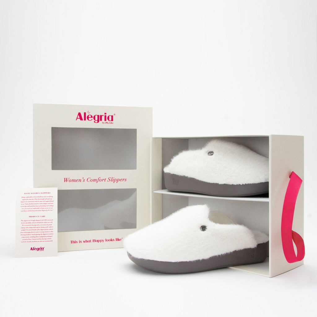 Leisurelee 2 White Slipper | Alegria Shoes